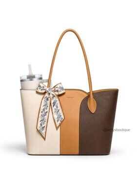 Faux Leather Laptop Tote Fits 15.6Inch Work Bag